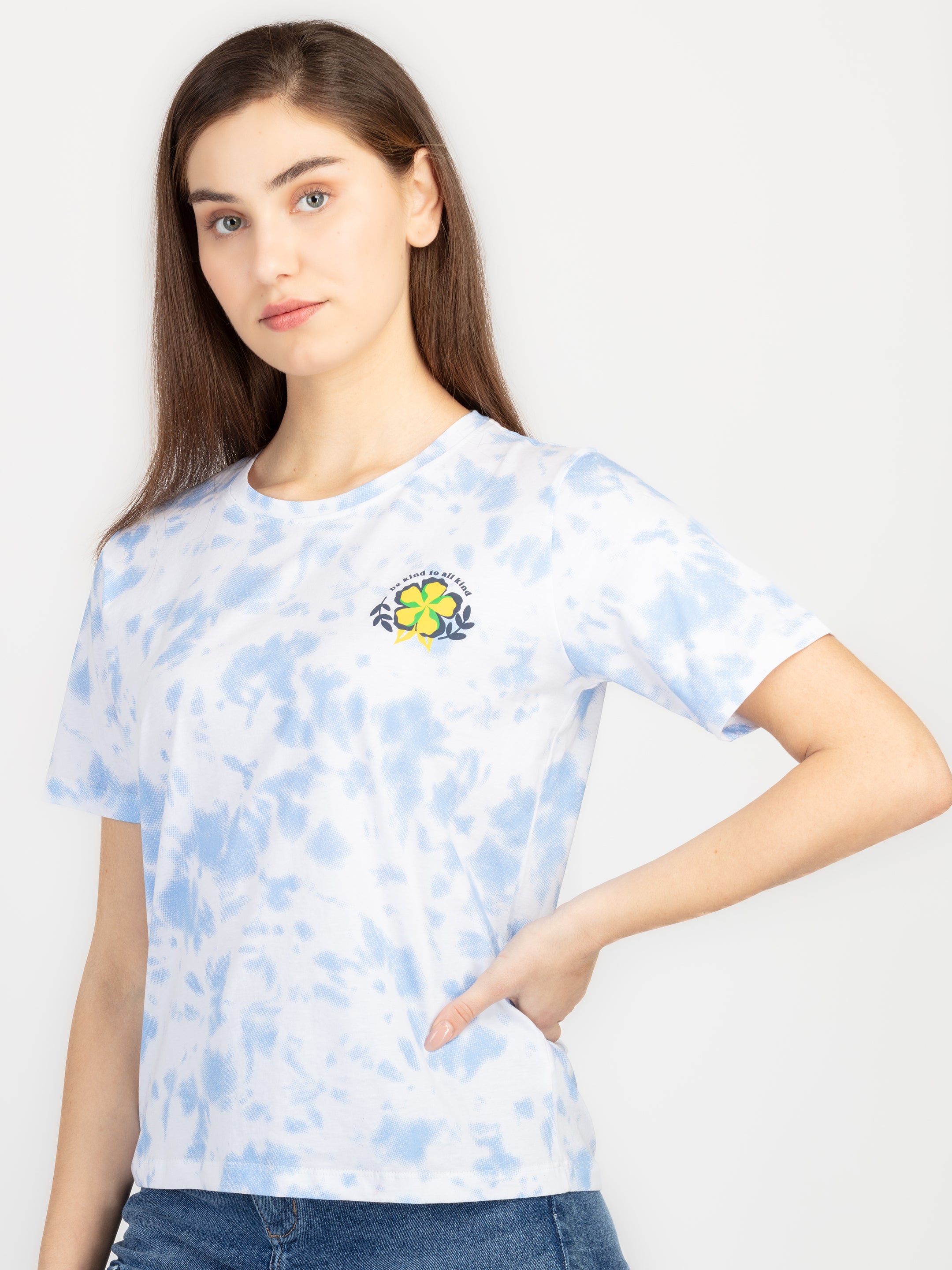 Womens Front & Back Print Round Neck T-Shirt Secondary image