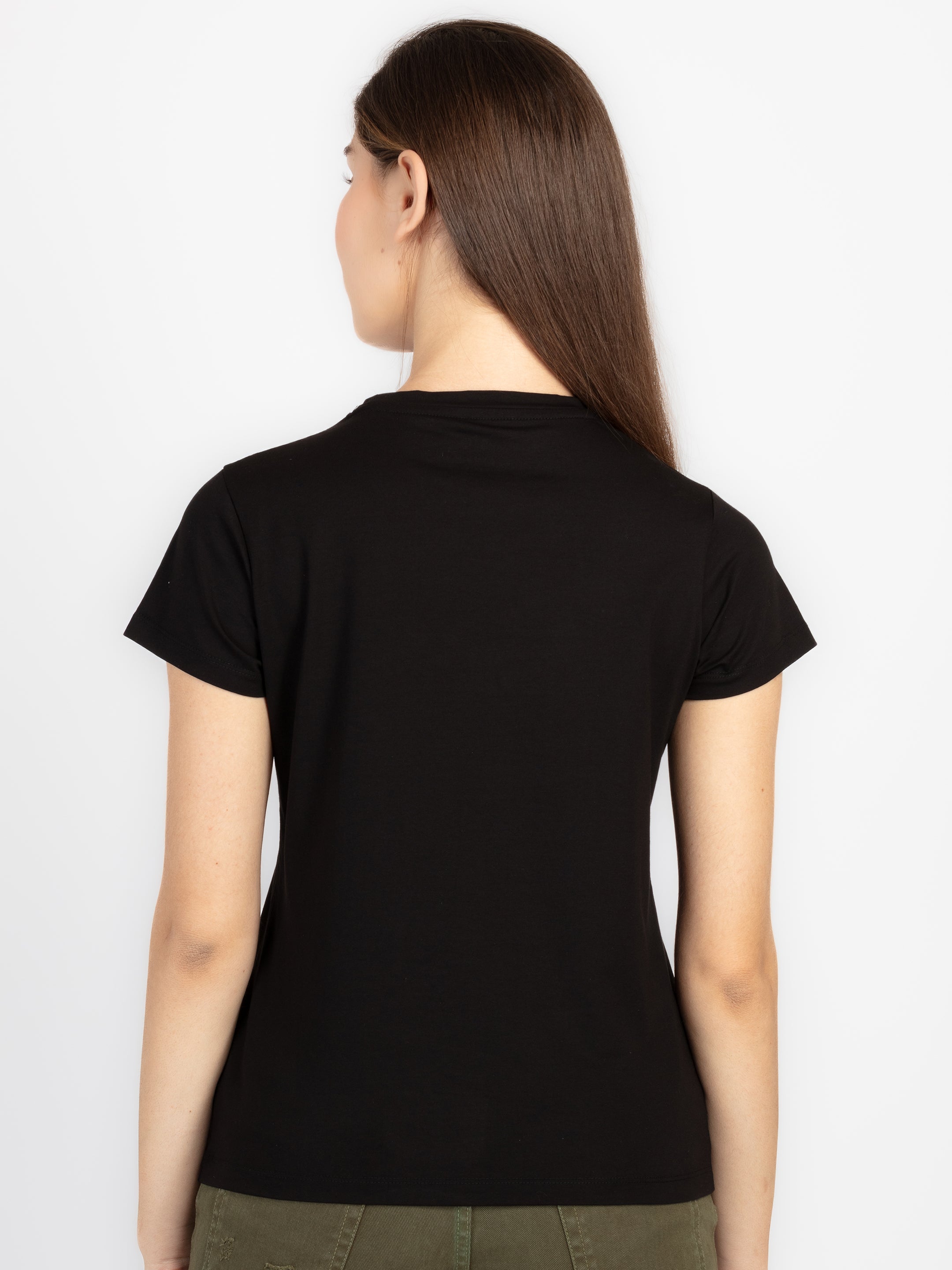 Womens Printed Round Neck T-Shirt