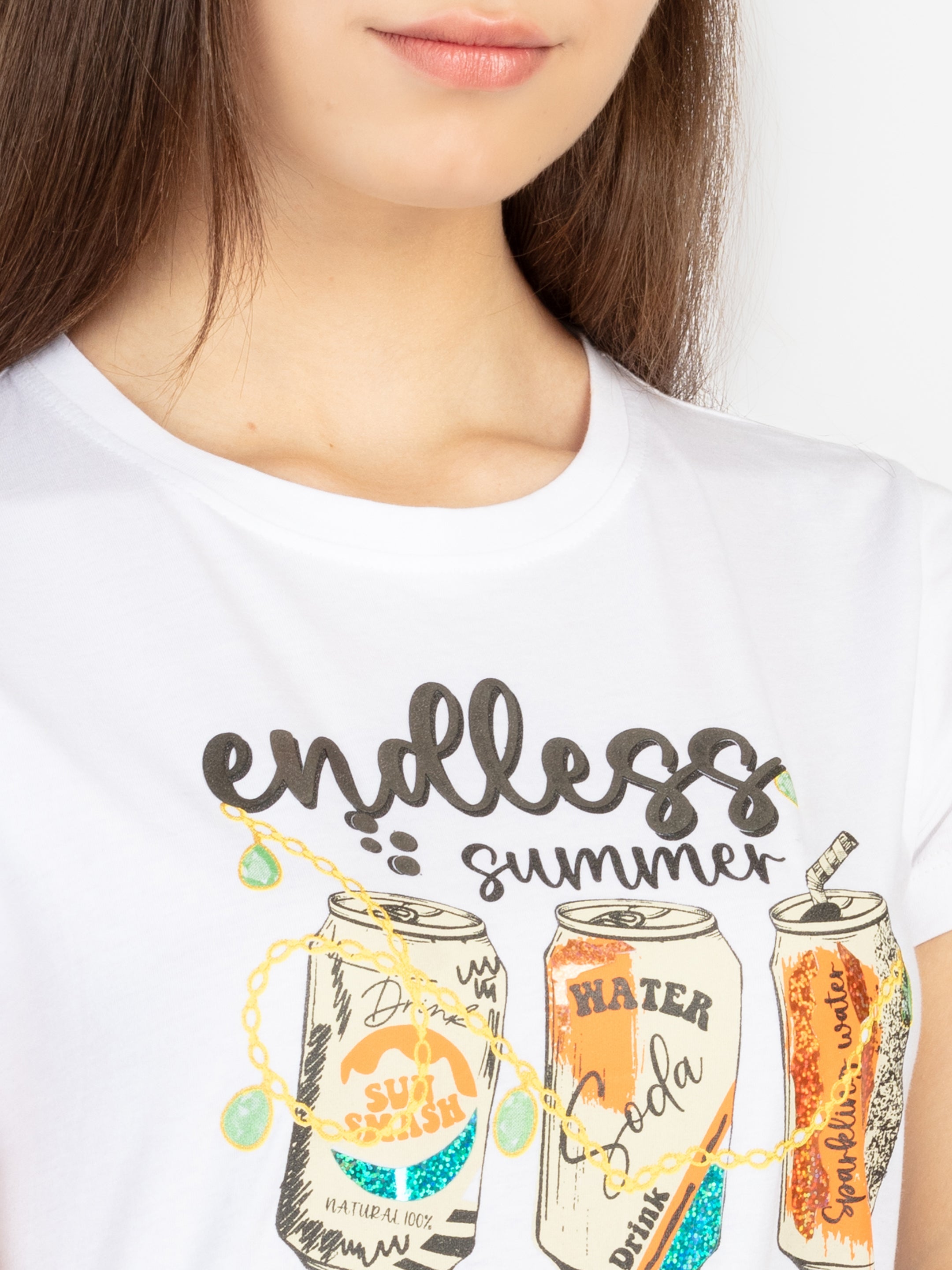 Womens Printed Round Neck T-Shirt