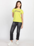 Womens Printed Round Neck T-Shirt
