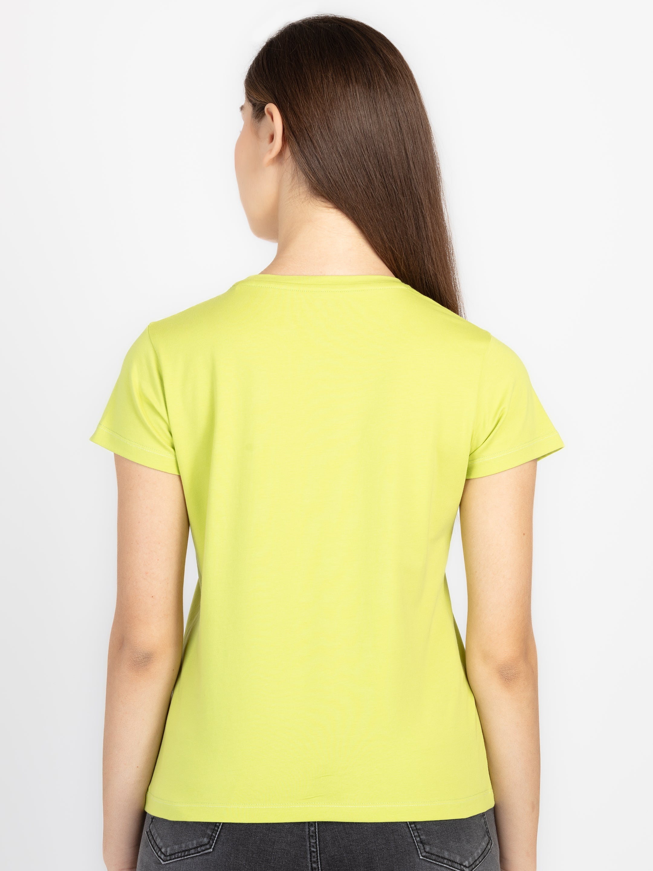 Womens Printed Round Neck T-Shirt