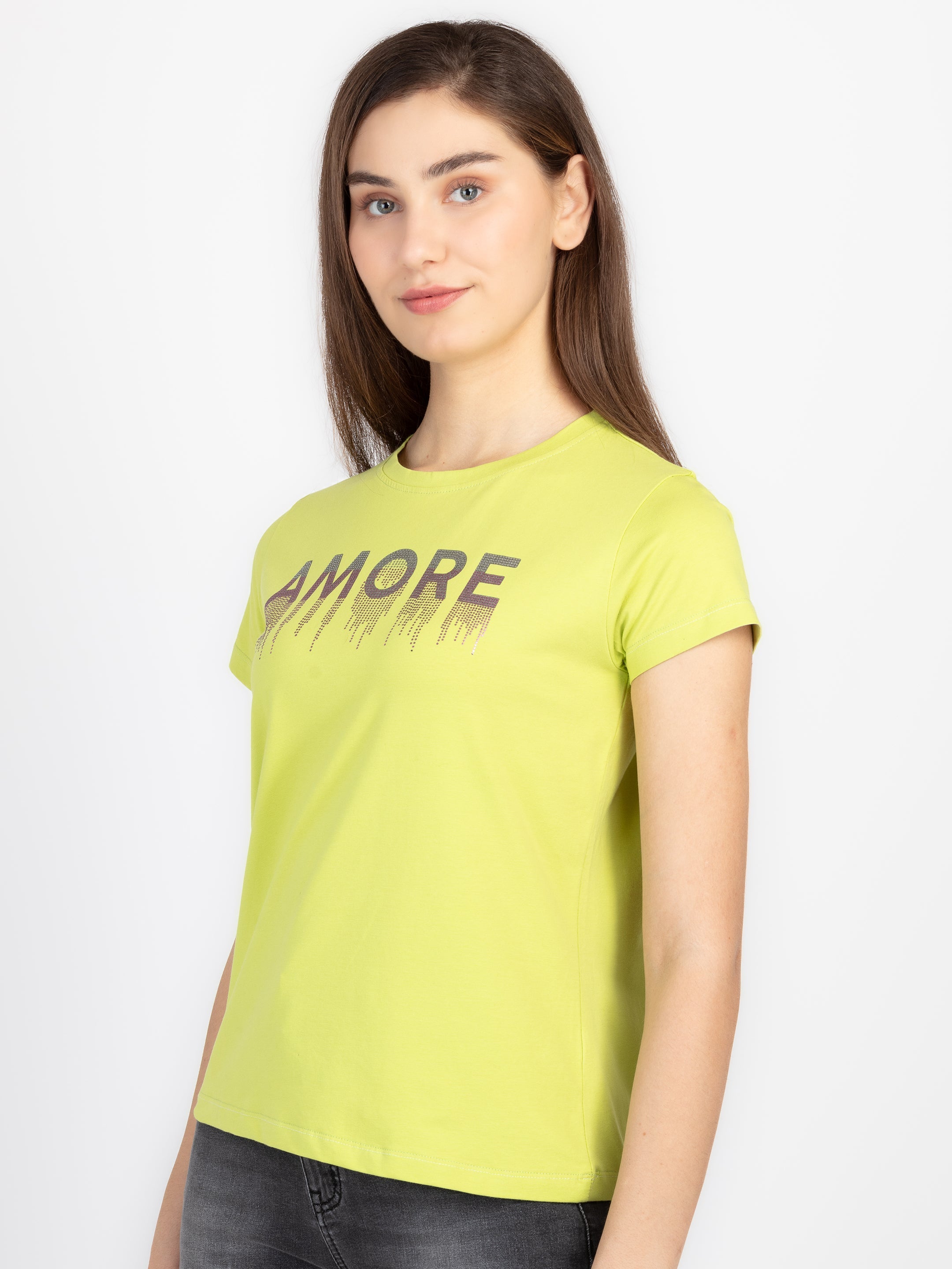 Womens Printed Round Neck T-Shirt Secondary image