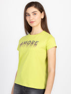 Womens Printed Round Neck T-Shirt