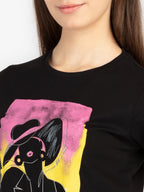 Womens Printed Round Neck T-Shirt