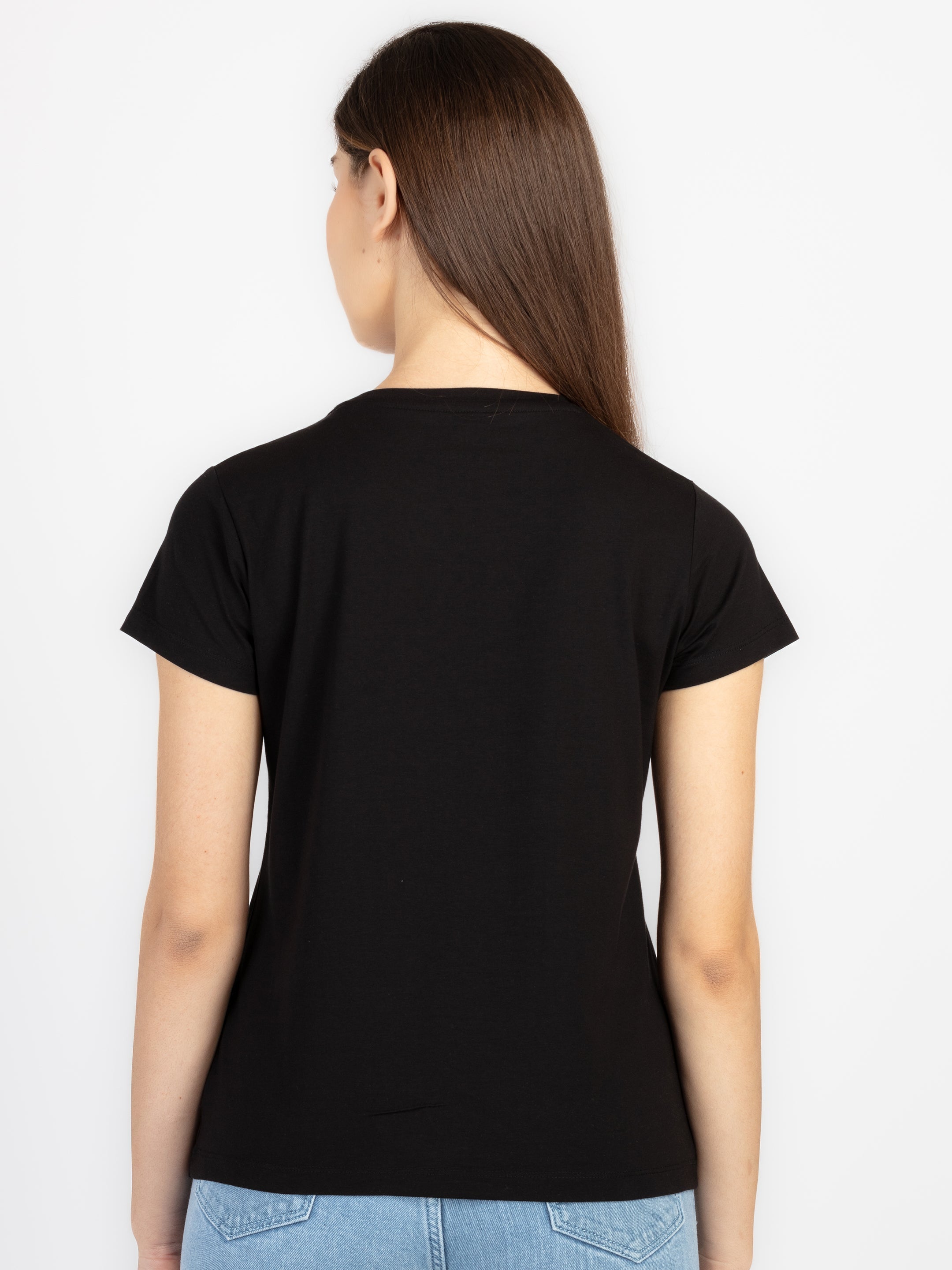 Womens Printed Round Neck T-Shirt