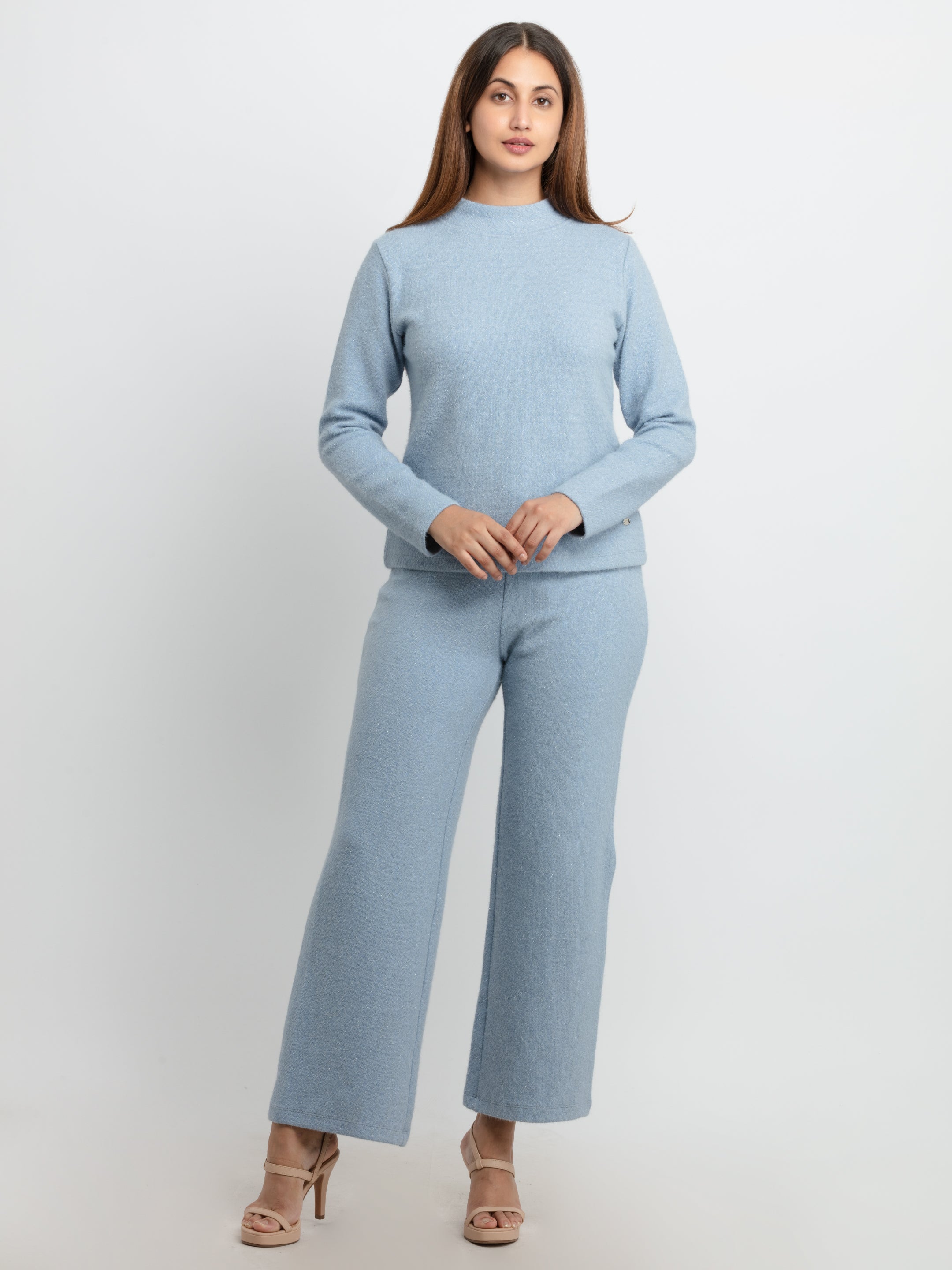 Womens Solid High Neck Tracksuit