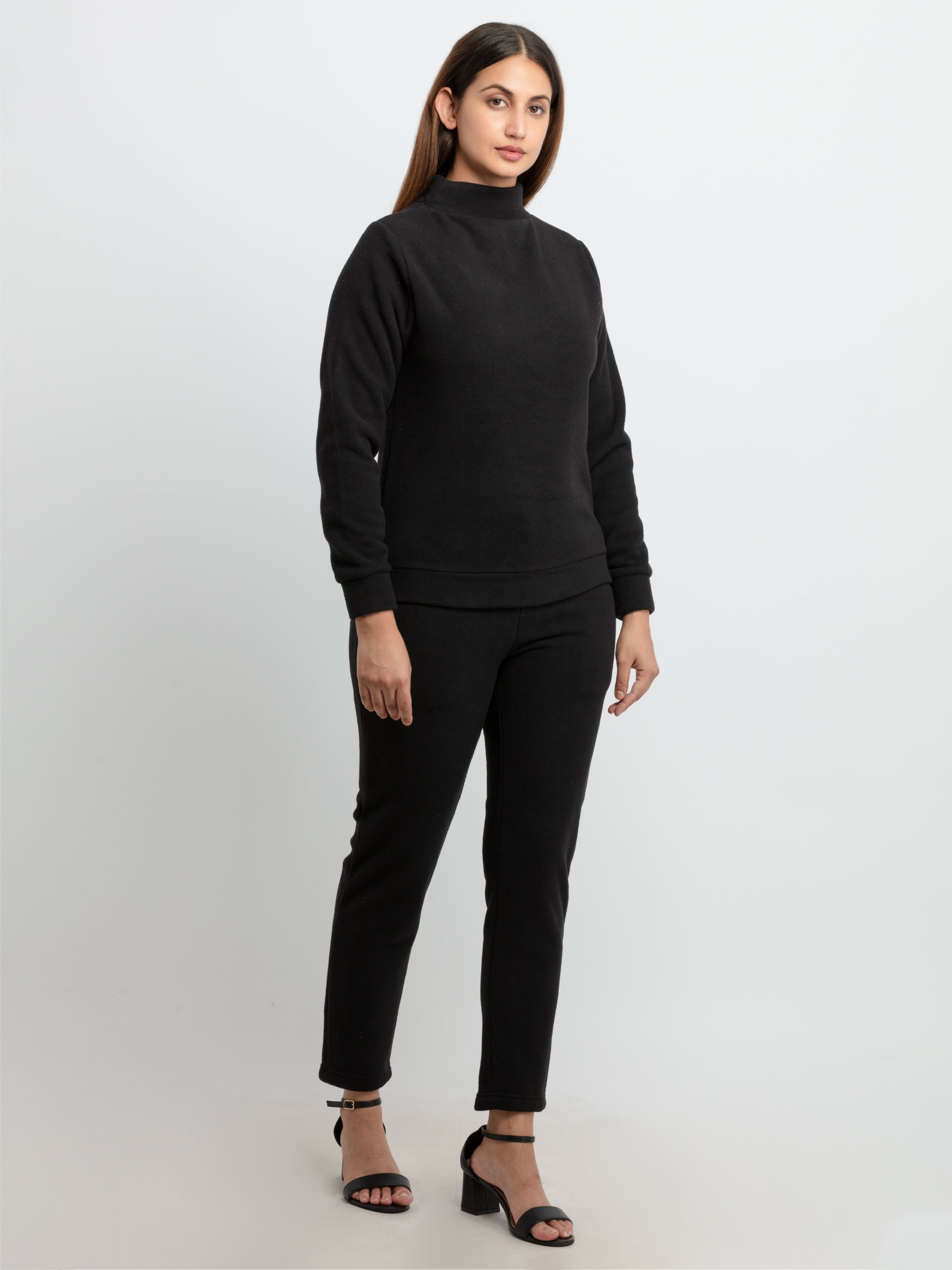 Womens Solid High Neck Tracksuit Secondary image