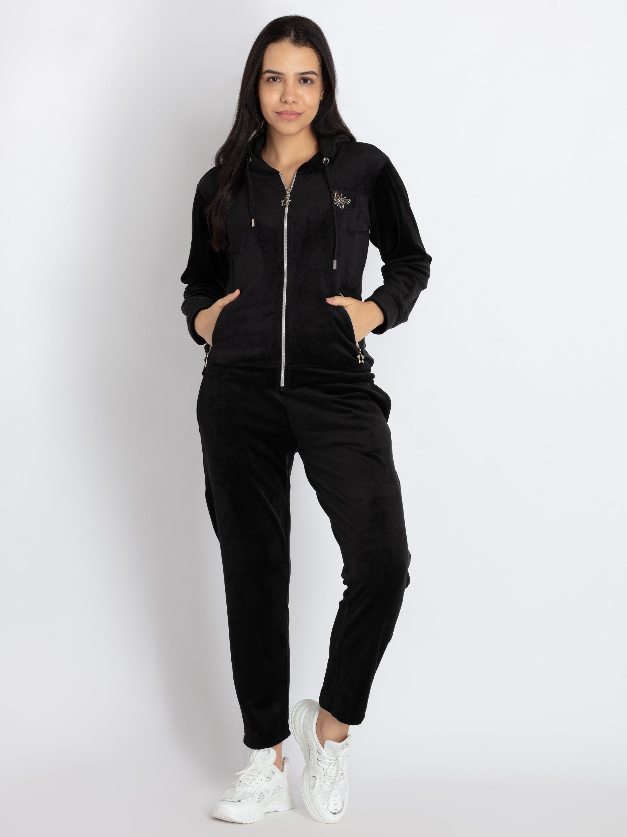 Adidas Velour Velour Tracksuit Ladies Green Tracksuit Womens Solid