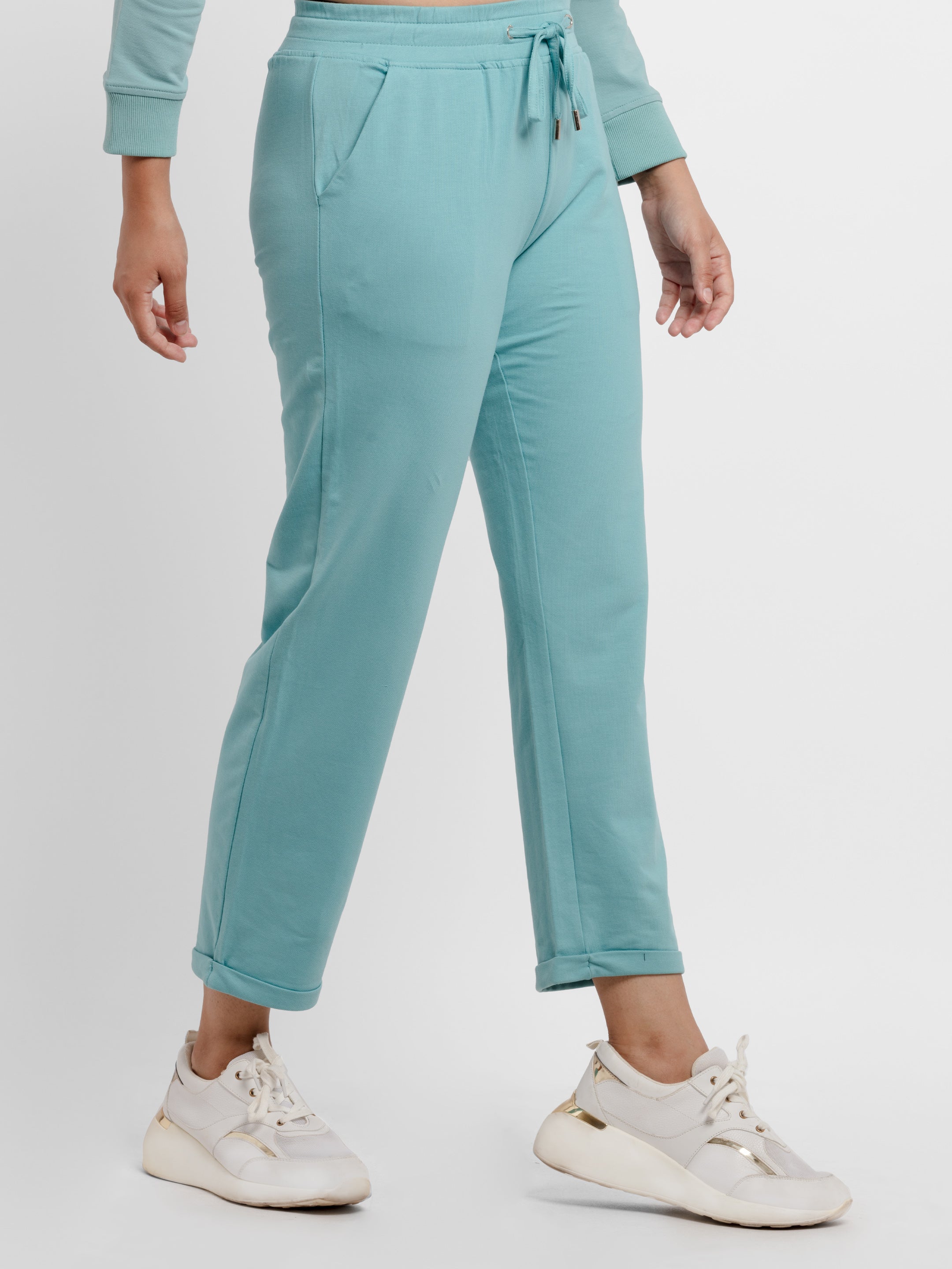 Womens Solid Regular Fit Trackpants