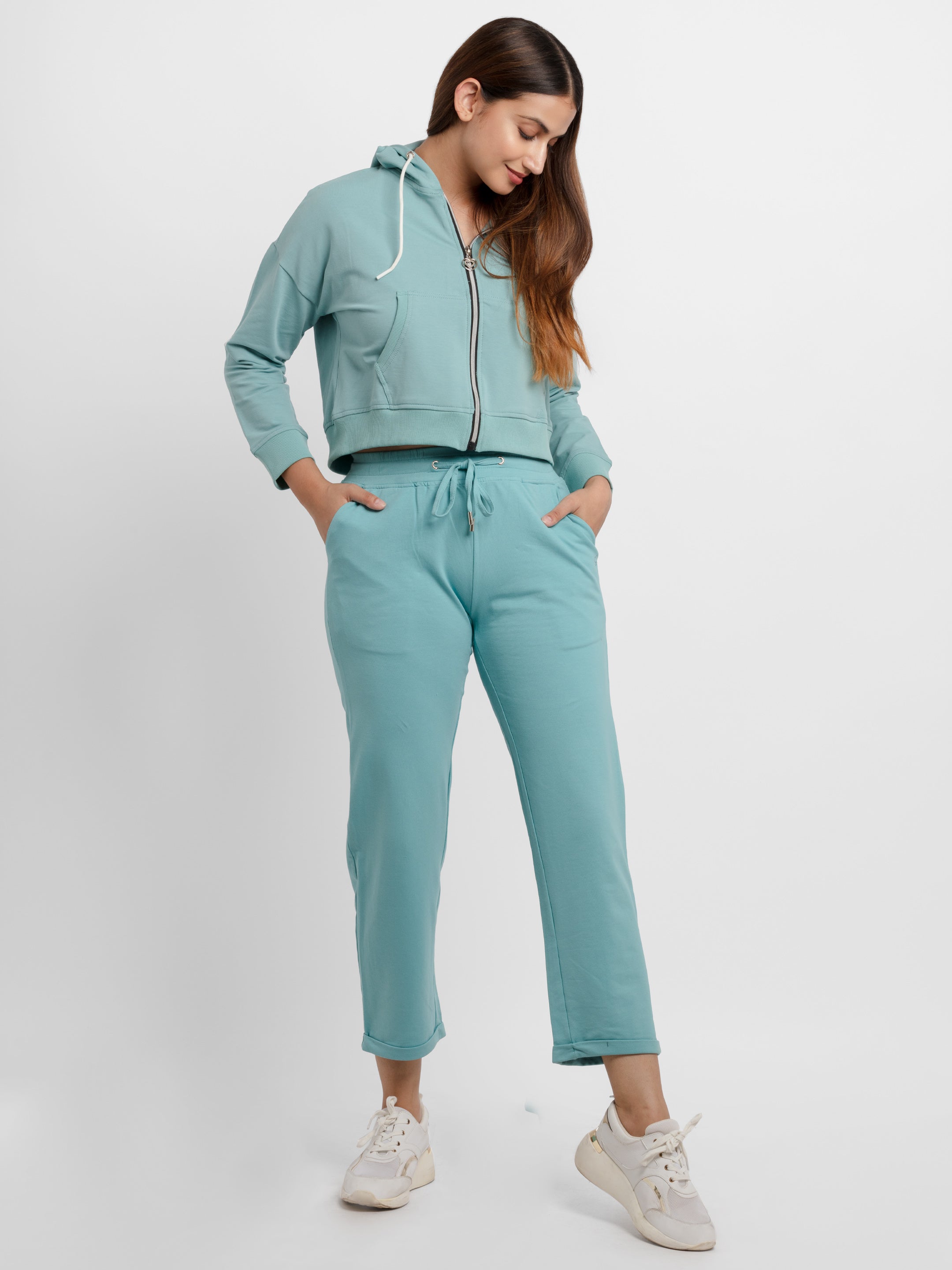 Womens Solid Regular Fit Trackpants