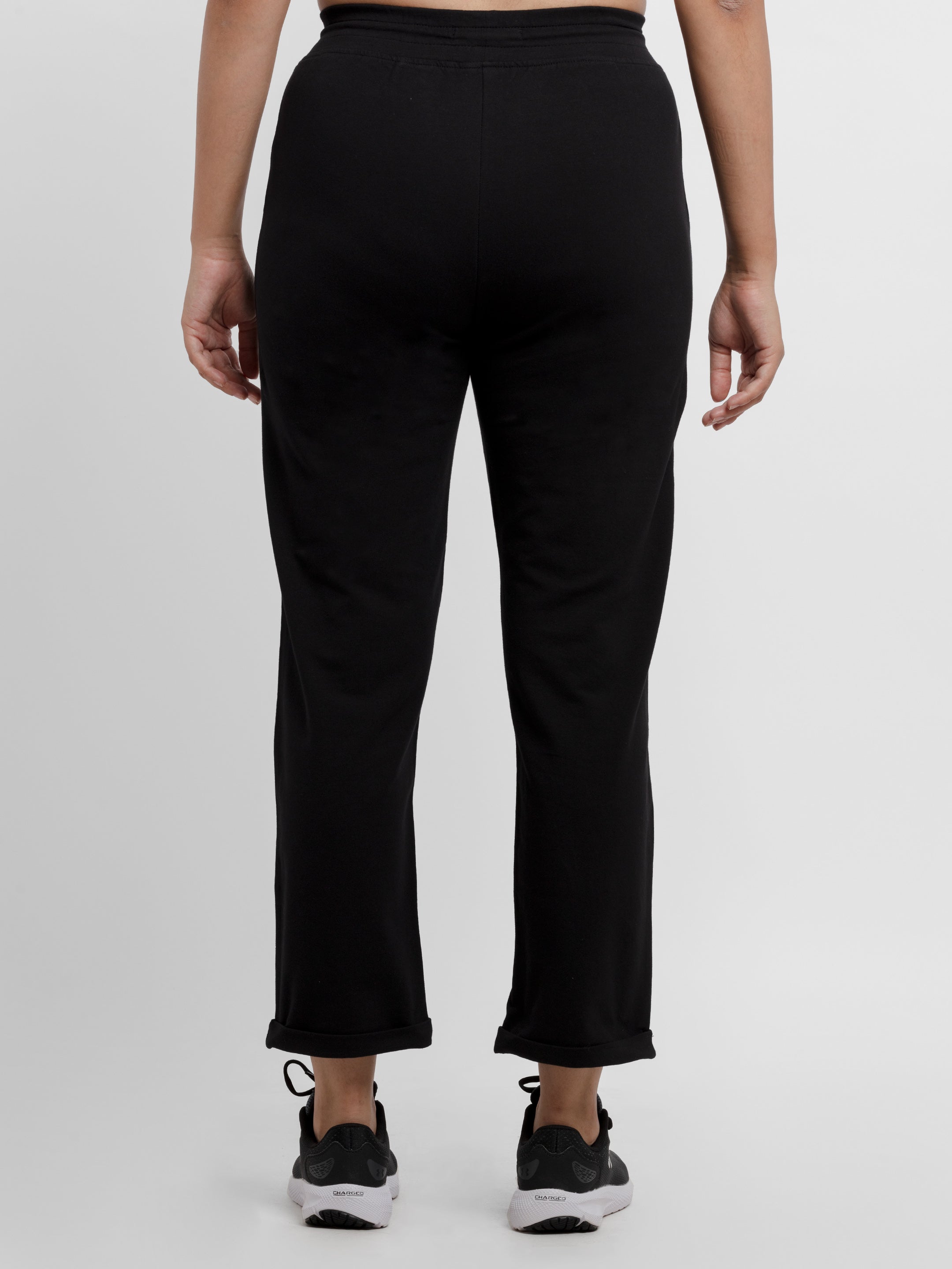 Womens Solid Regular Fit Trackpants