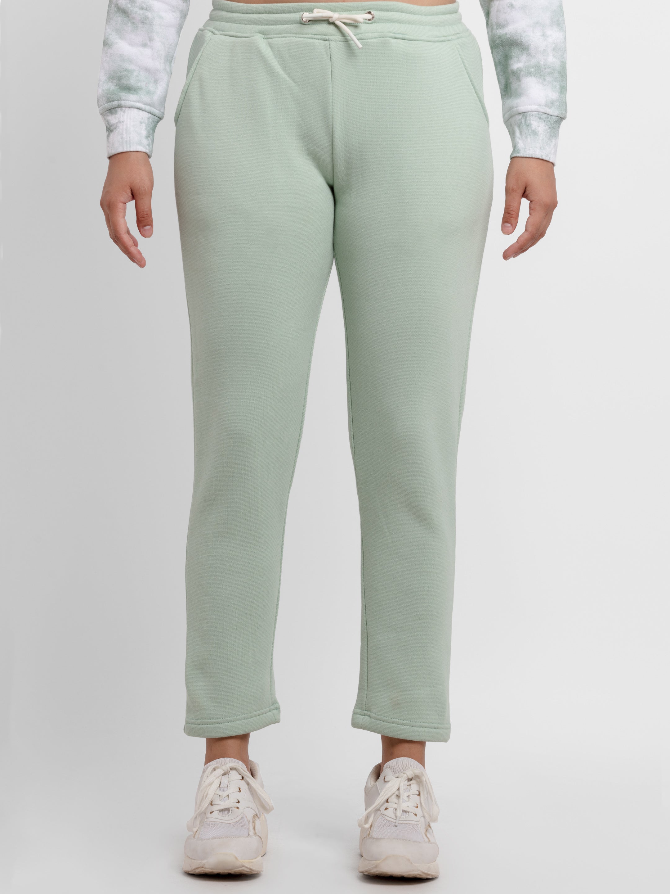 solid track pants for women Main image