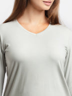 Women's Solid V Neck T-Shirt