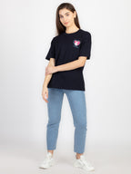 Womens Front & Back Print Oversized T-Shirt