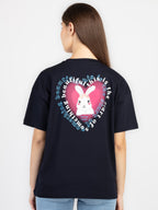 Womens Front & Back Print Oversized T-Shirt