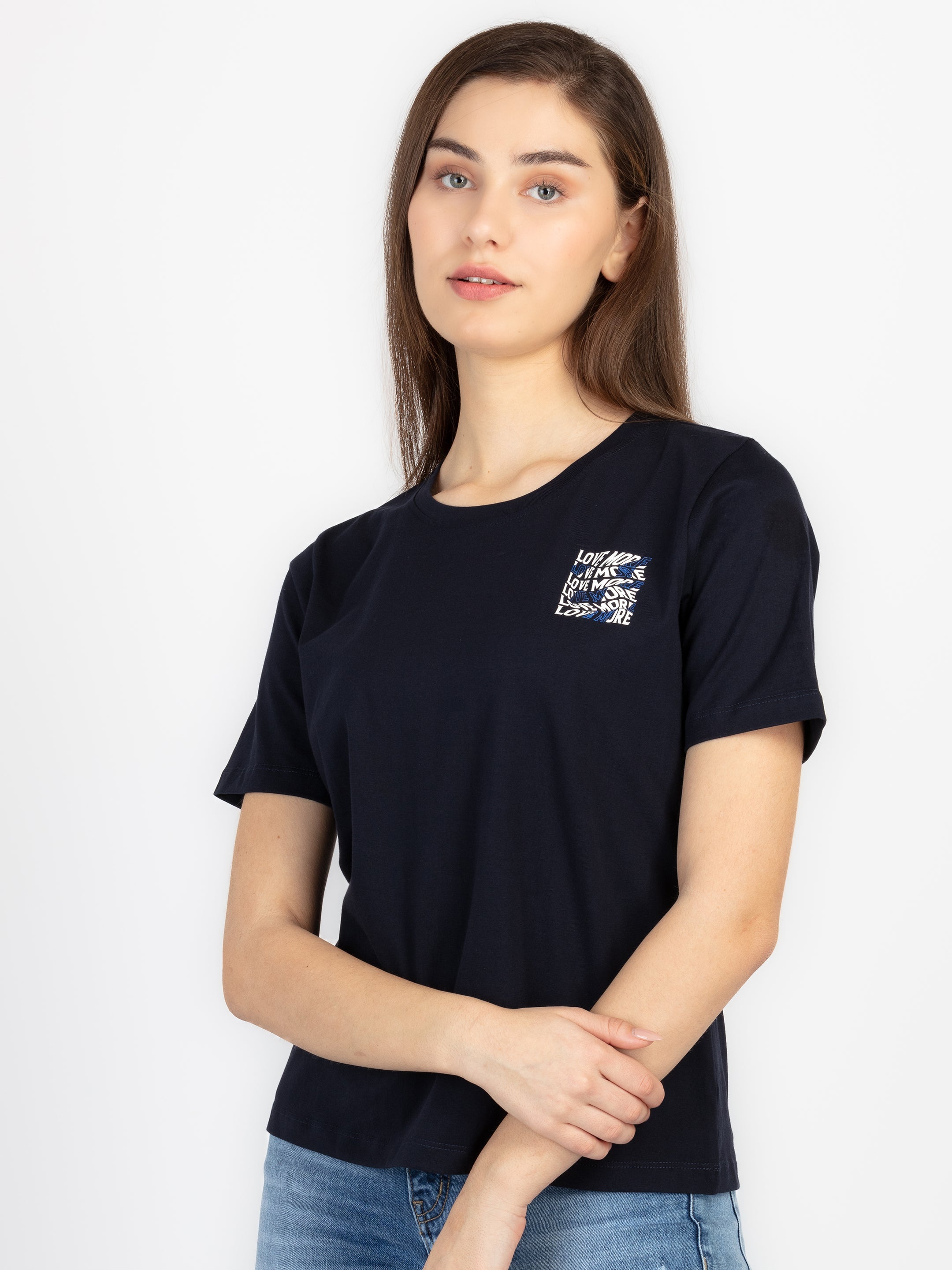 Womens Front & Back Print Round Neck T-Shirt Secondary image