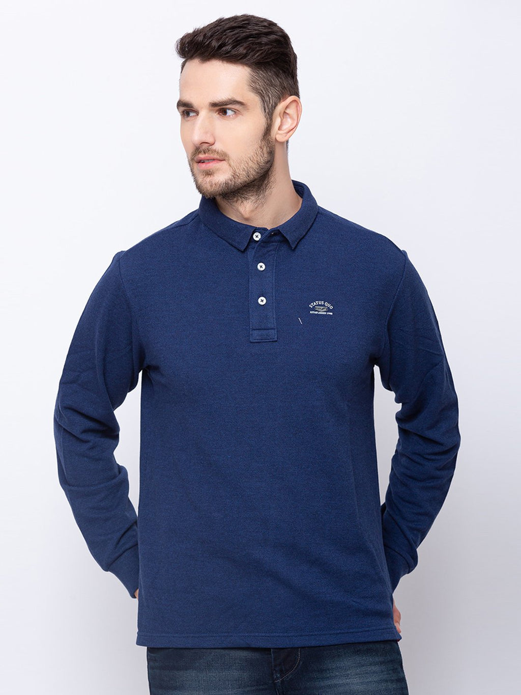 Status Quo |INDIGO MEL. Collar Neck T-Shirt - M, L, XL, XXL
