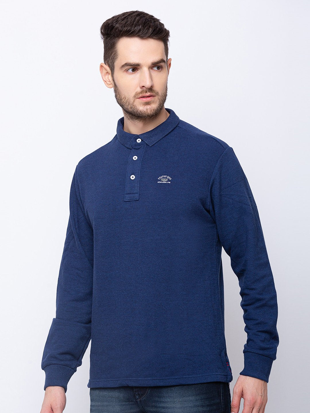Solid  Collar Neck T-shirt