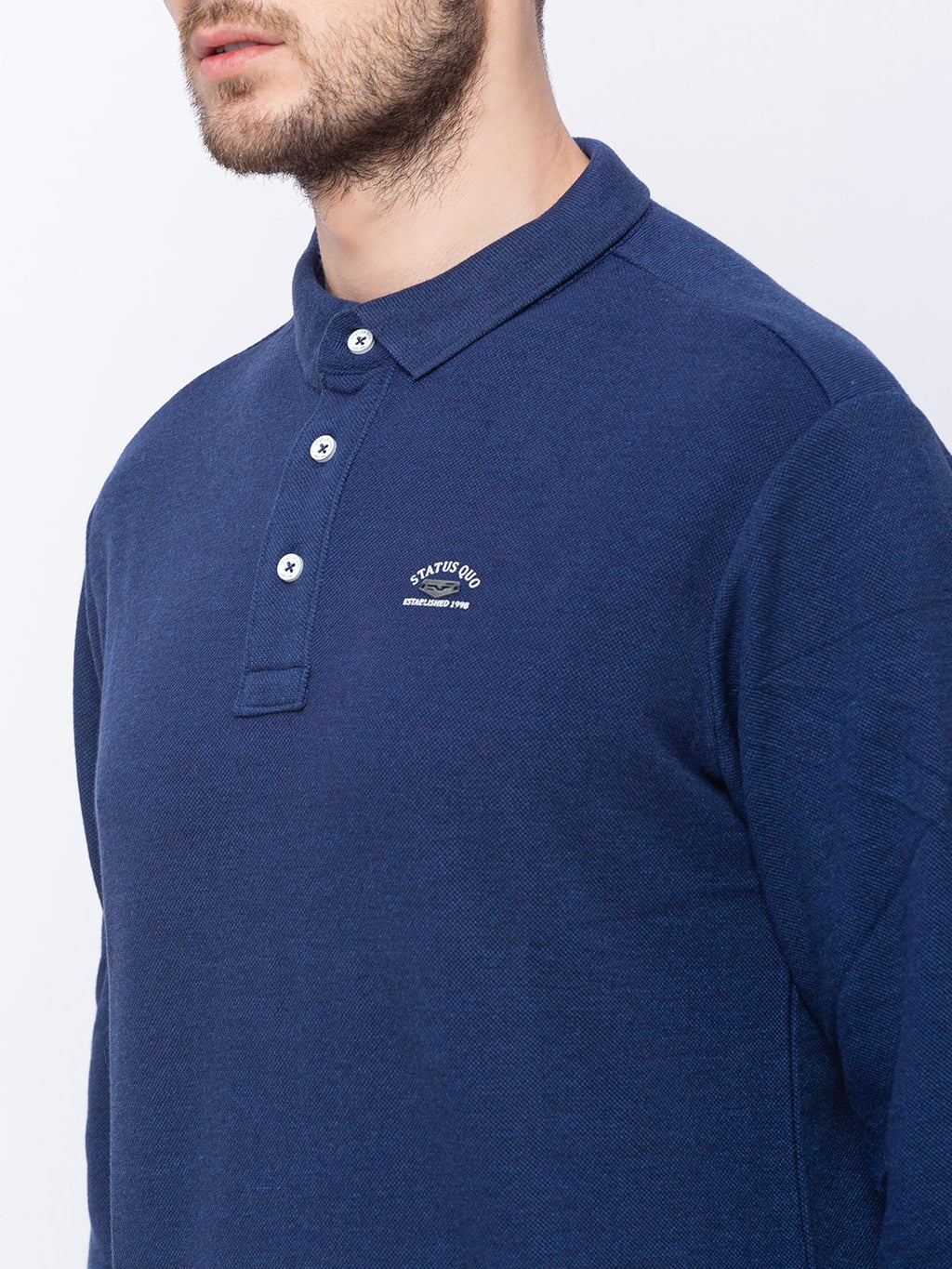 Solid  Collar Neck T-shirt