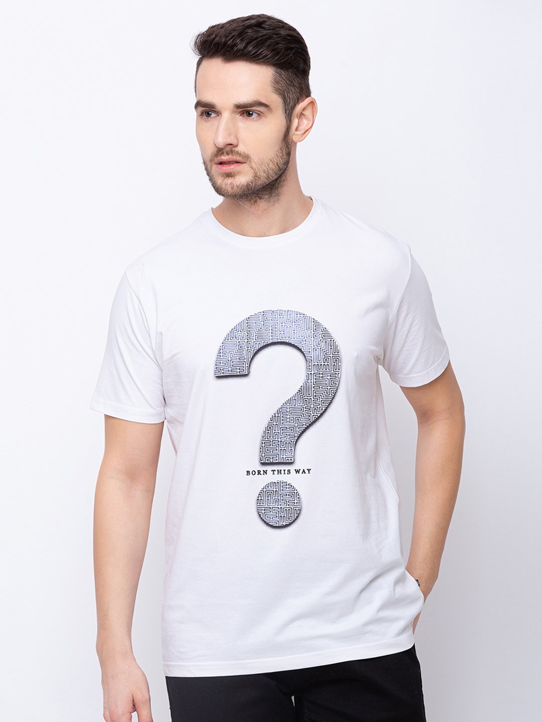 Status Quo |White Round Neck T-Shirt - 3XL, 4XL, 5XL