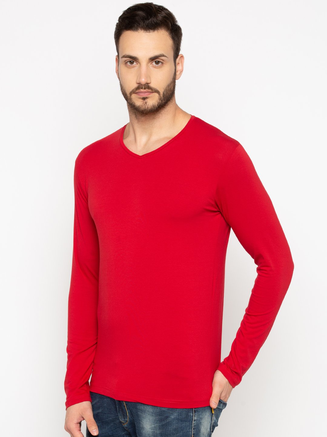 Solid V-Neck Tee