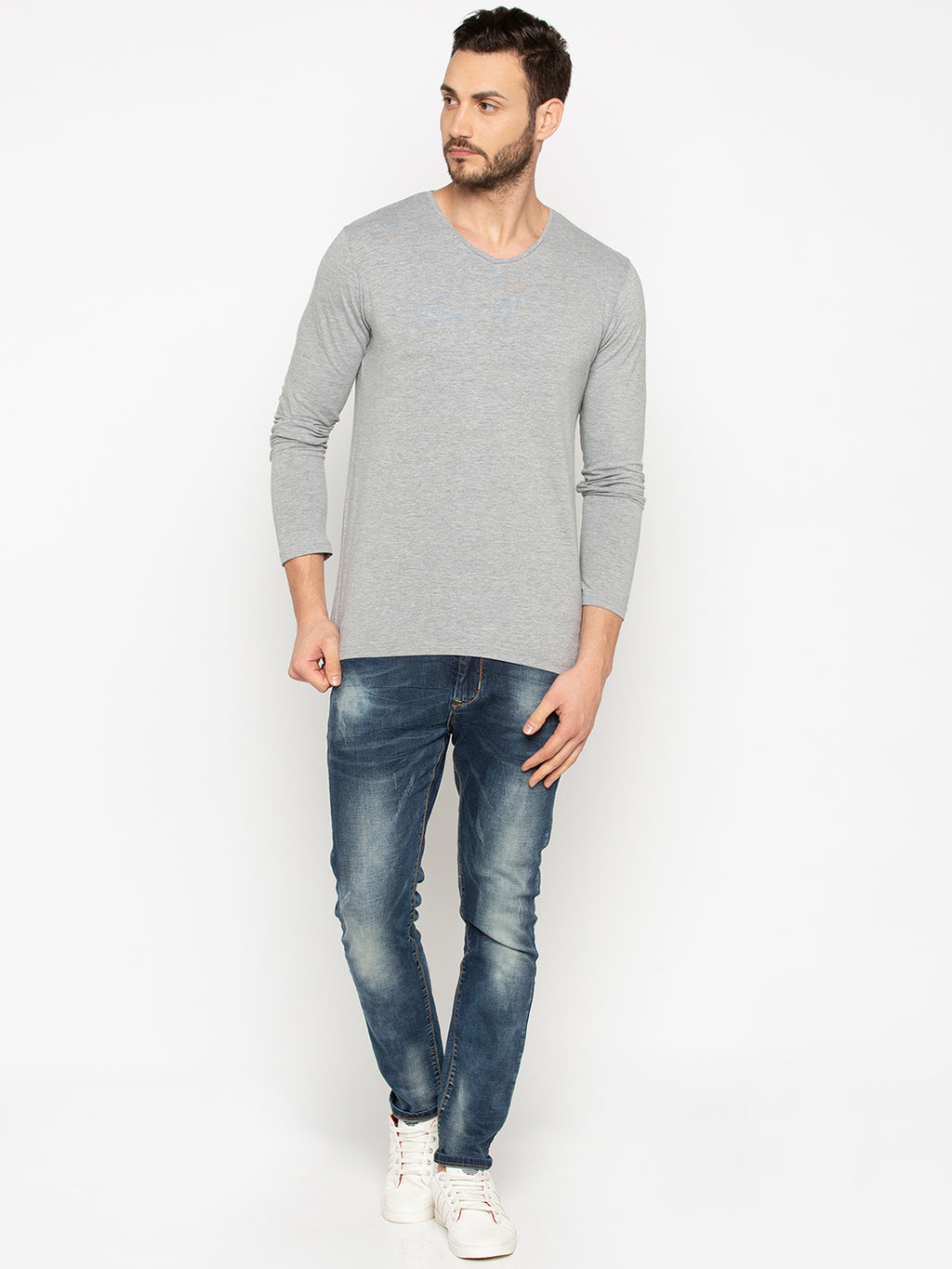 Solid V-Neck Tee