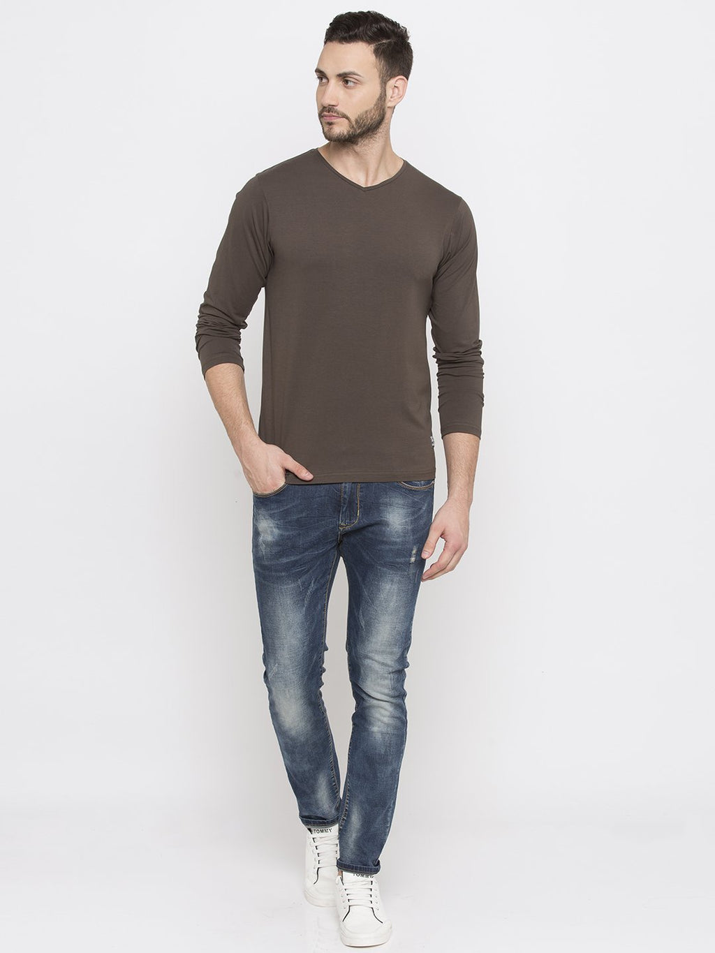 Solid V-Neck Tee