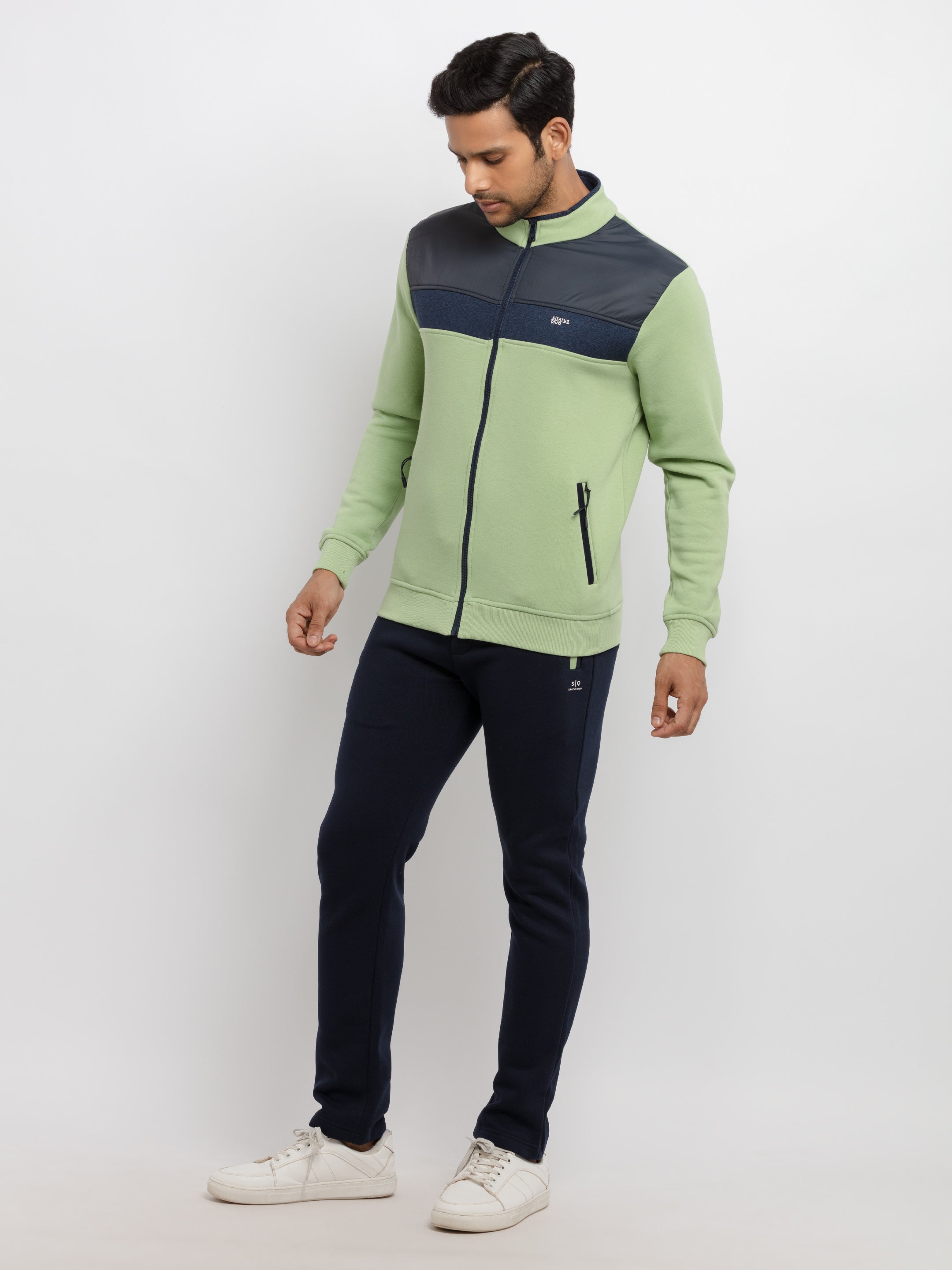 Mens Mix Match Tracksuit S Green/Navy TRACKSUIT-22768-Green/Navy