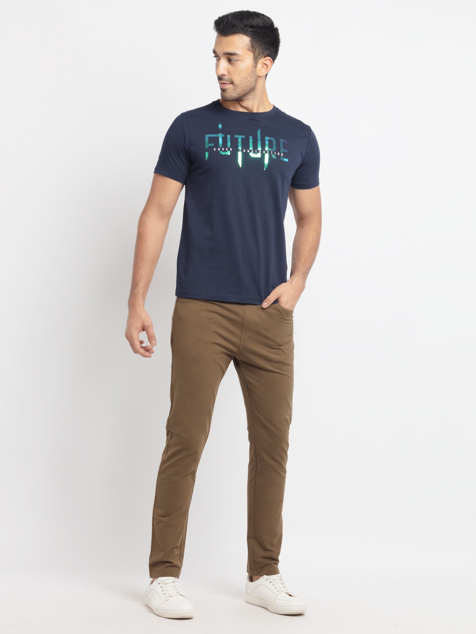 Mens Solid Regular Fit Track Pants