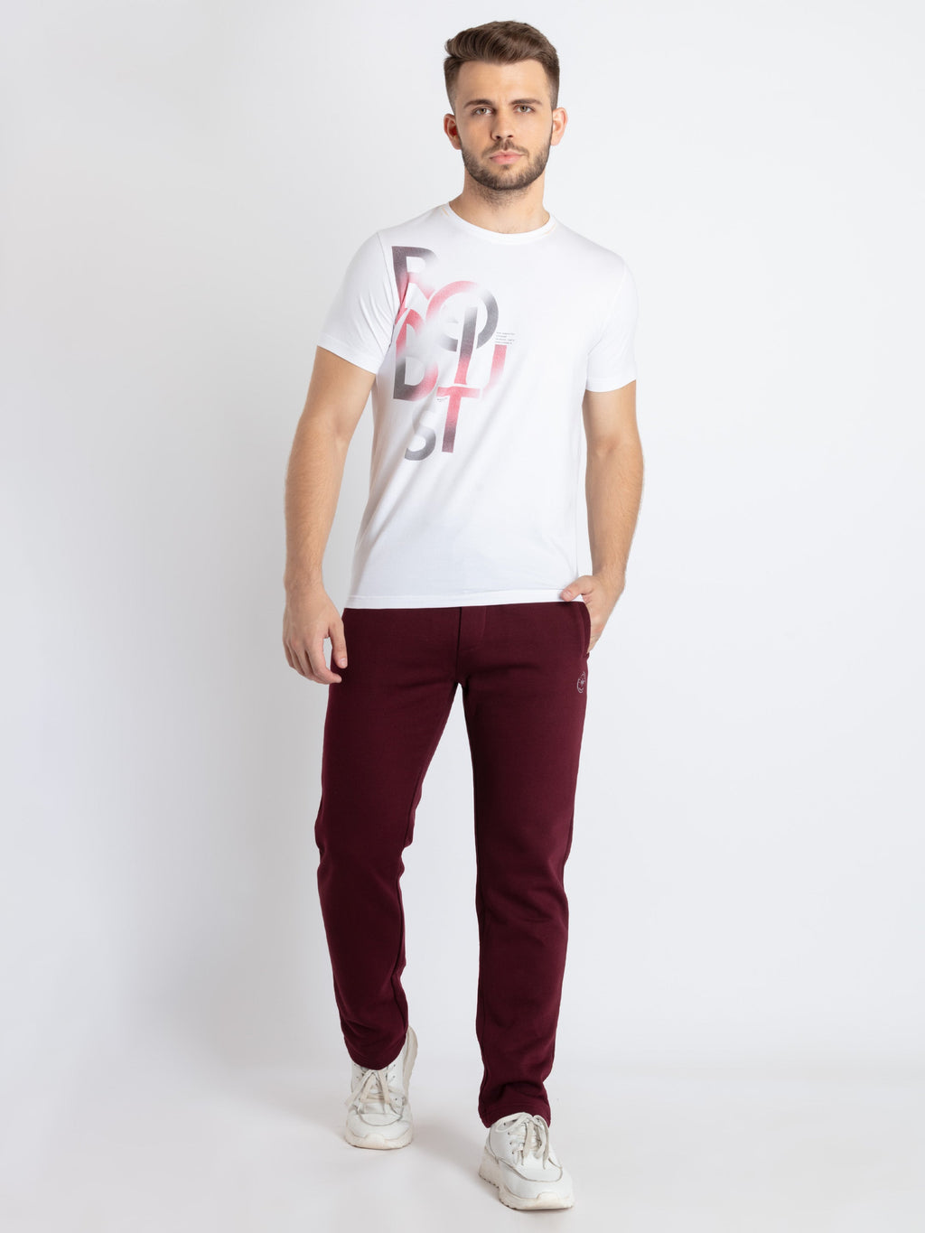 Mens Solid Regular Fit Track Pants