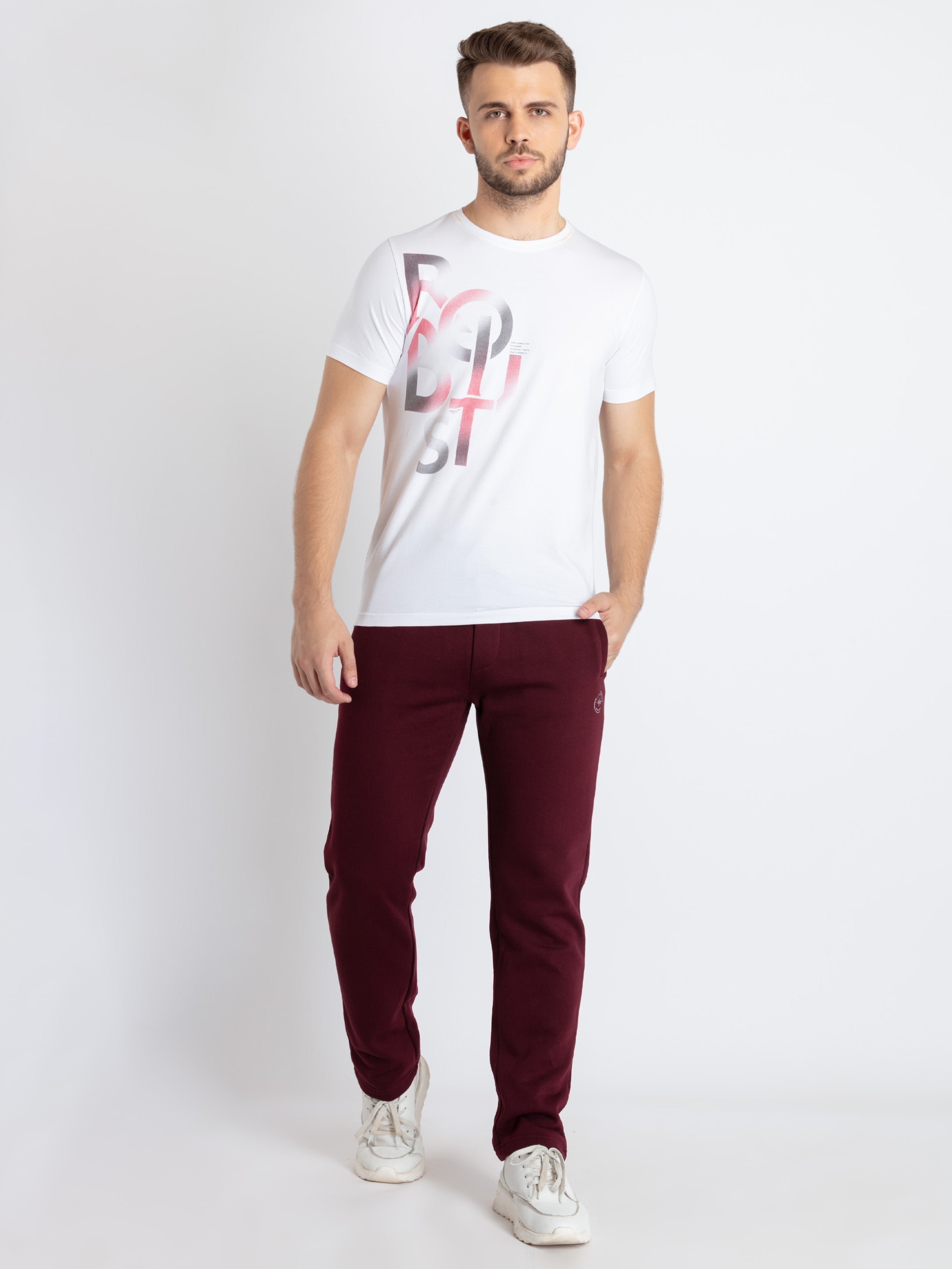 Mens Solid Regular Fit Track Pants