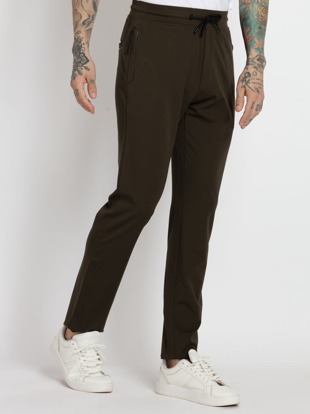 Mens Solid Regular Fit Track Pants