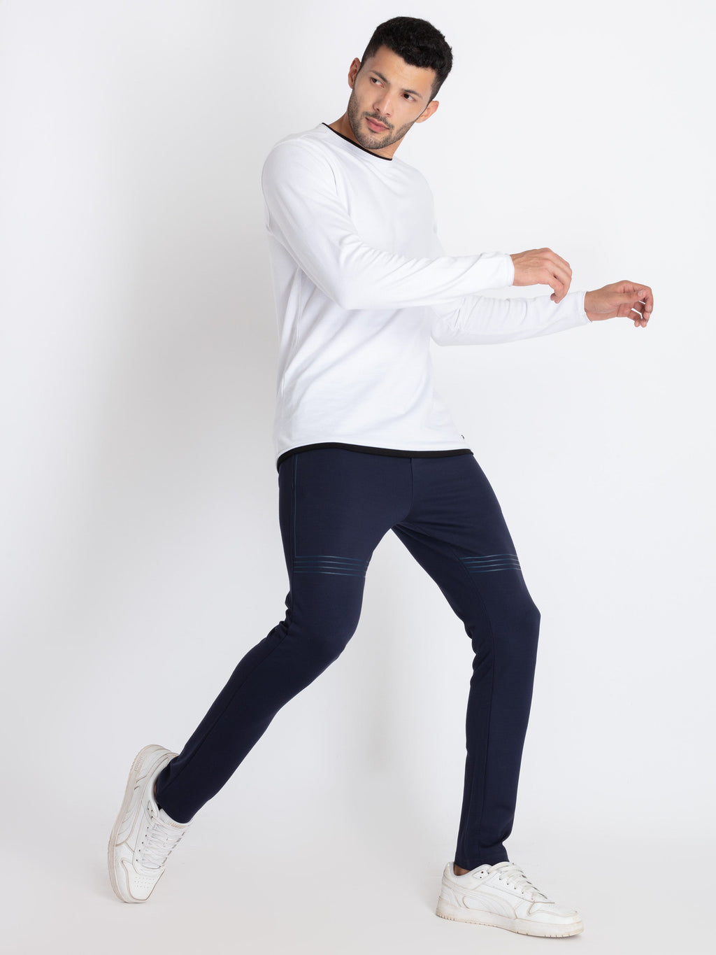 Mens Solid Regular Fit Track Pants