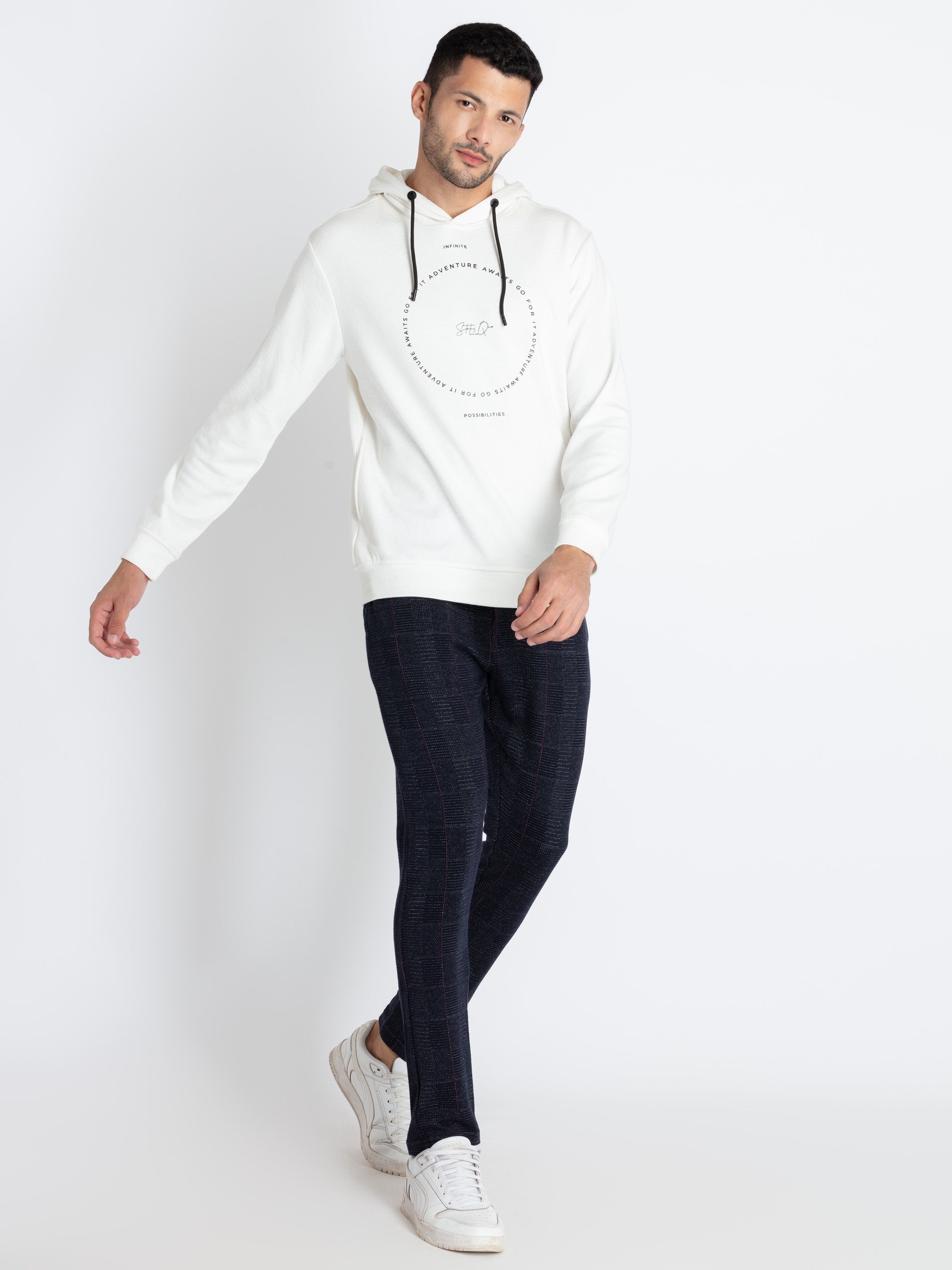 Mens Jacquard Regular Fit Track Pants