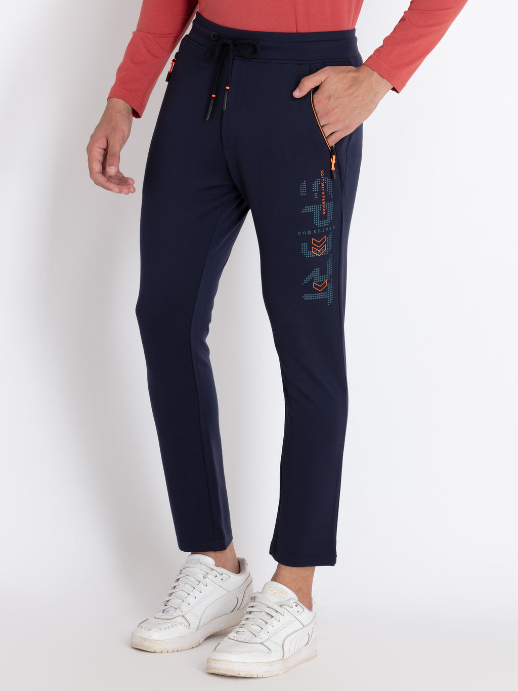 Mens Solid Regular Fit Track Pants