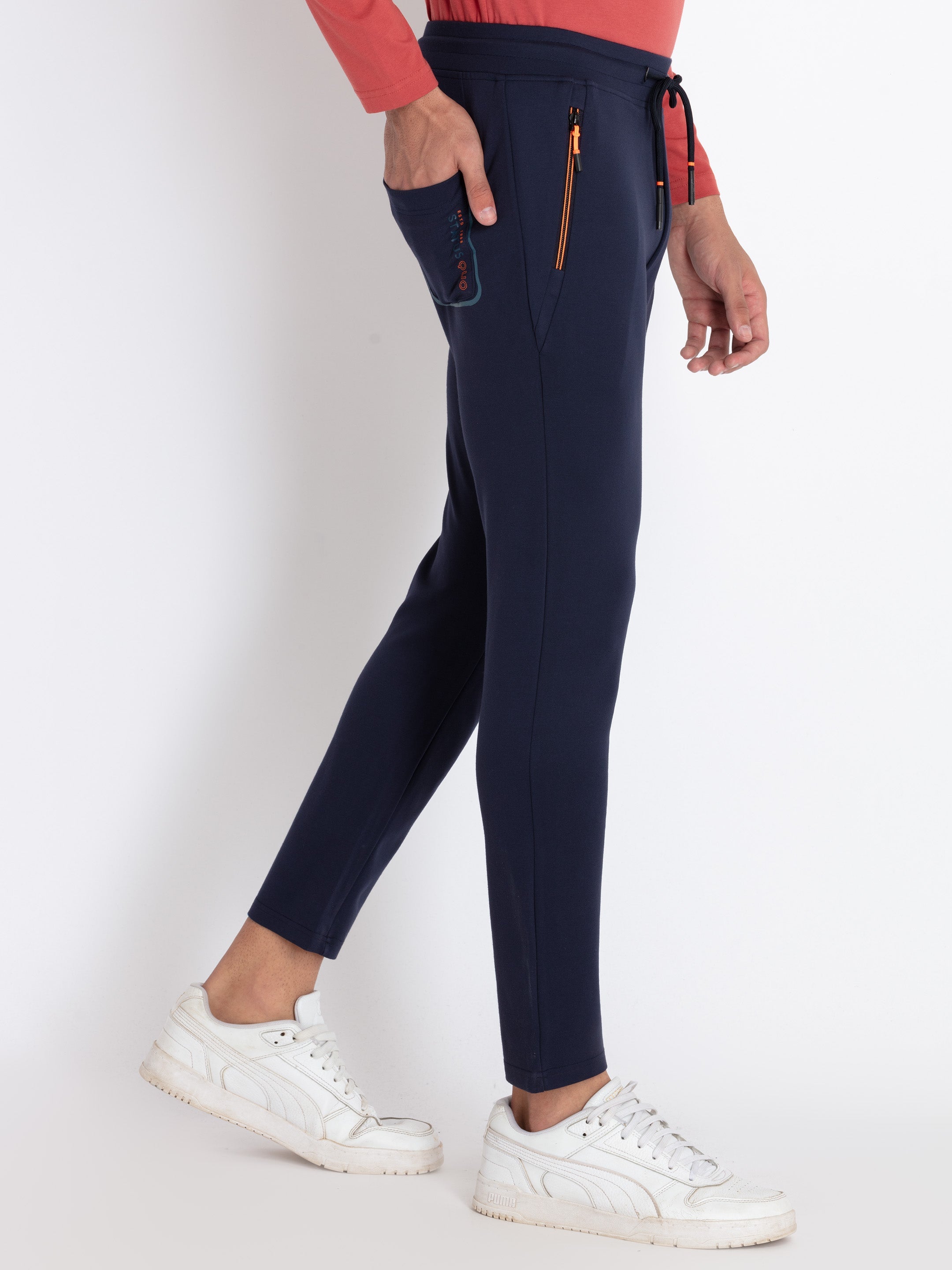 Mens Solid Regular Fit Track Pants