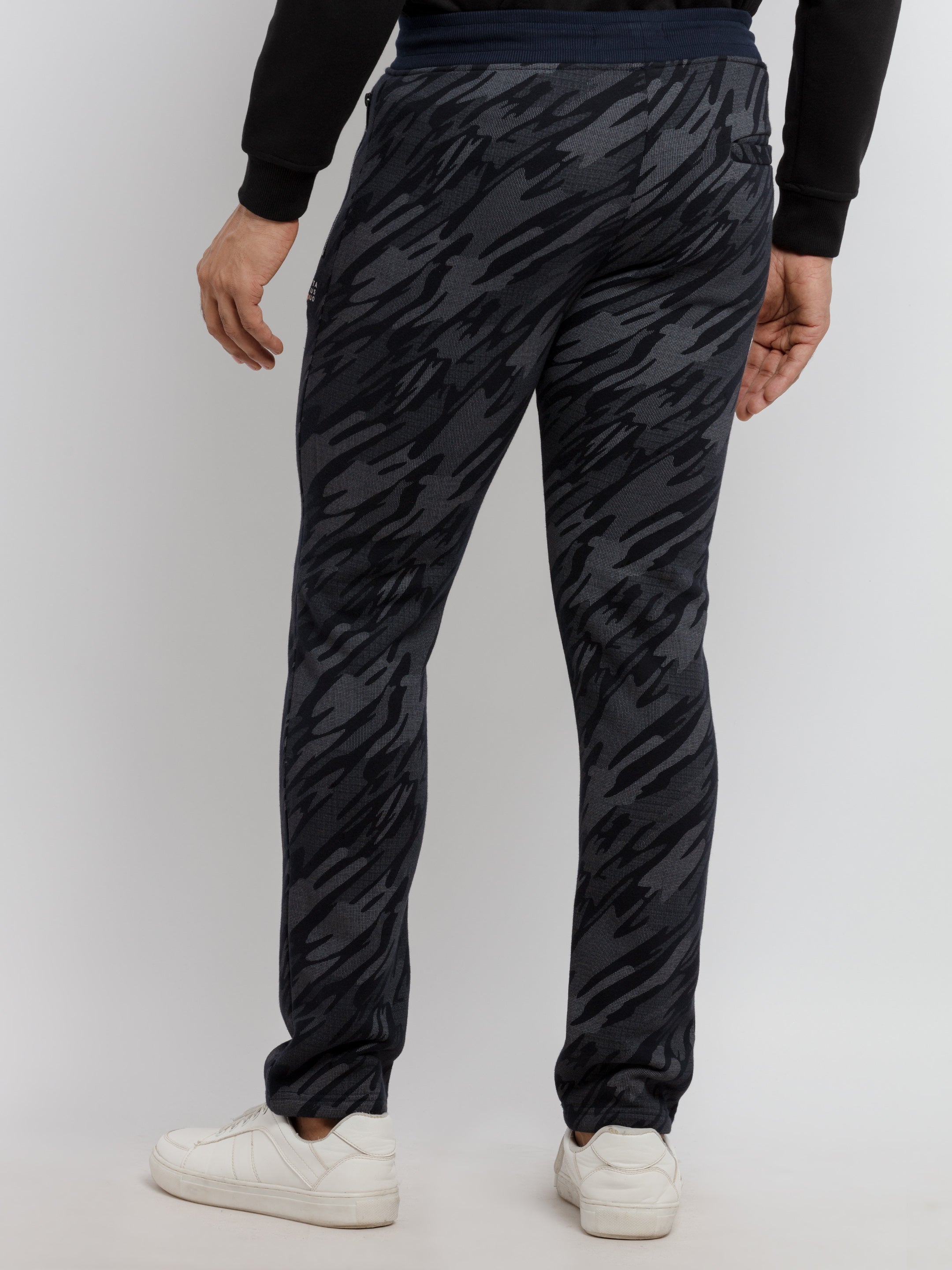 Mens Printed Regular Fit Trackpant 3XL Navy TRK-FL-2403-Navy