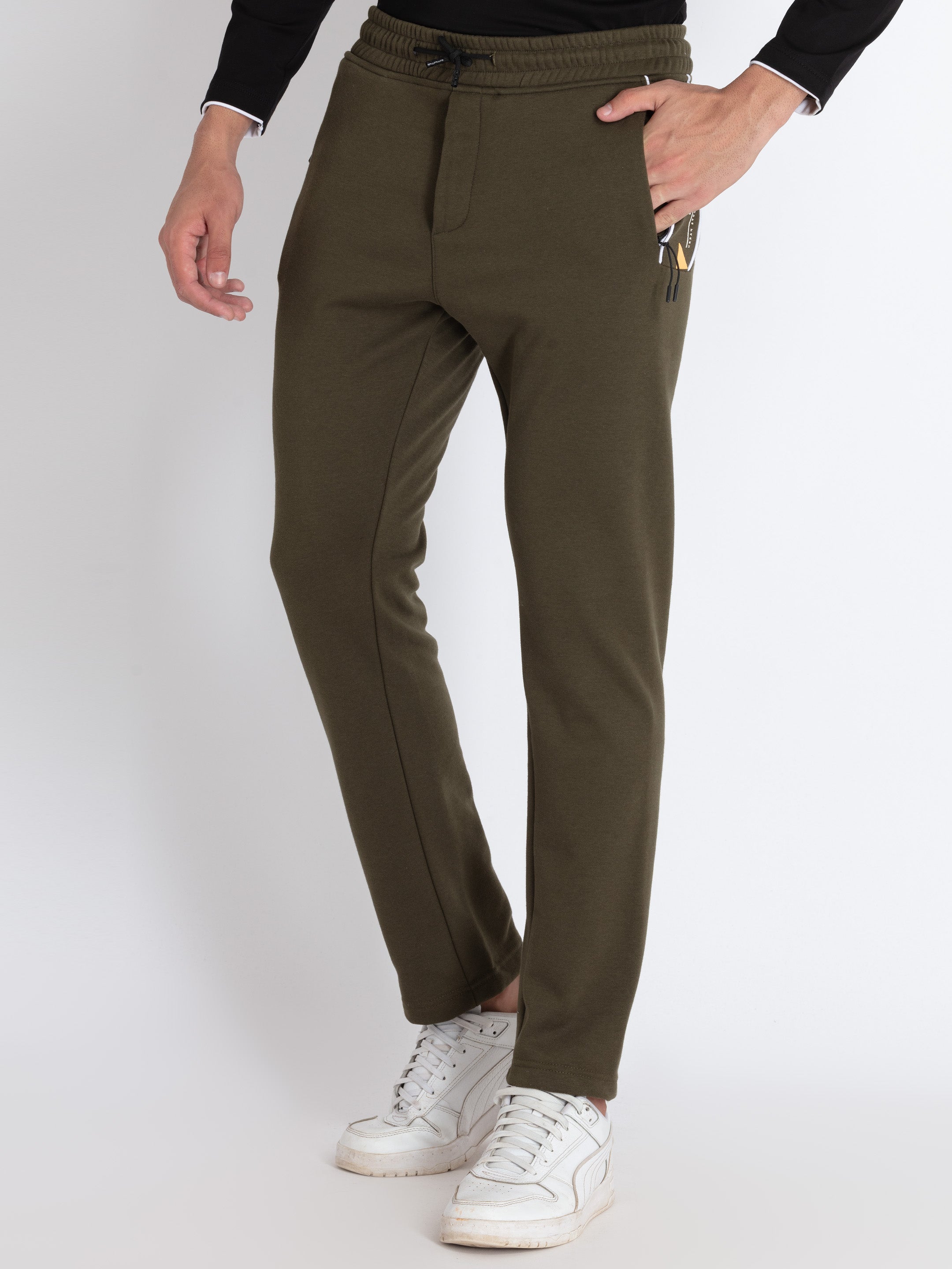 Mens Solid Regular Fit Track Pants Secondary image