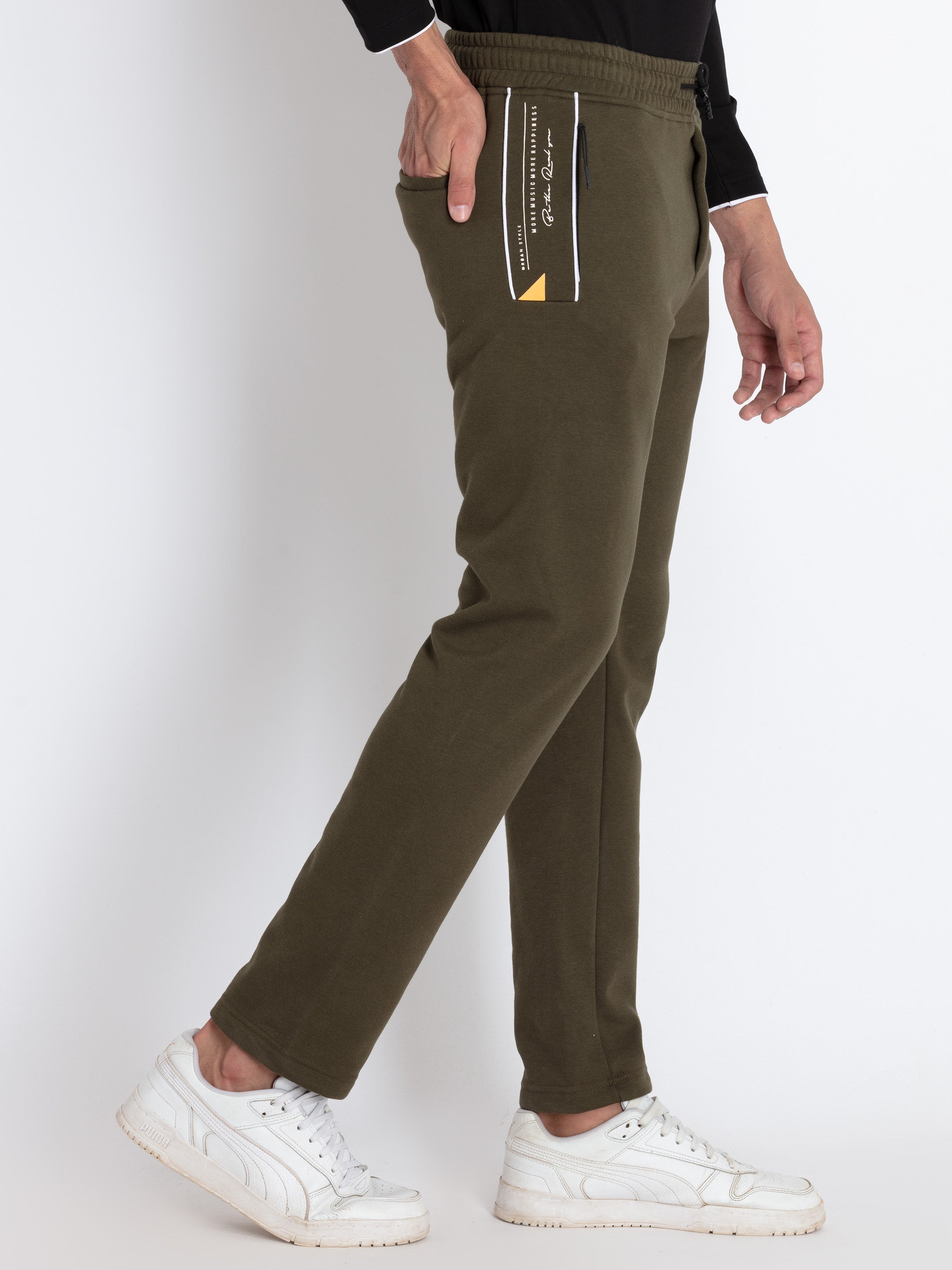Mens Solid Regular Fit Track Pants