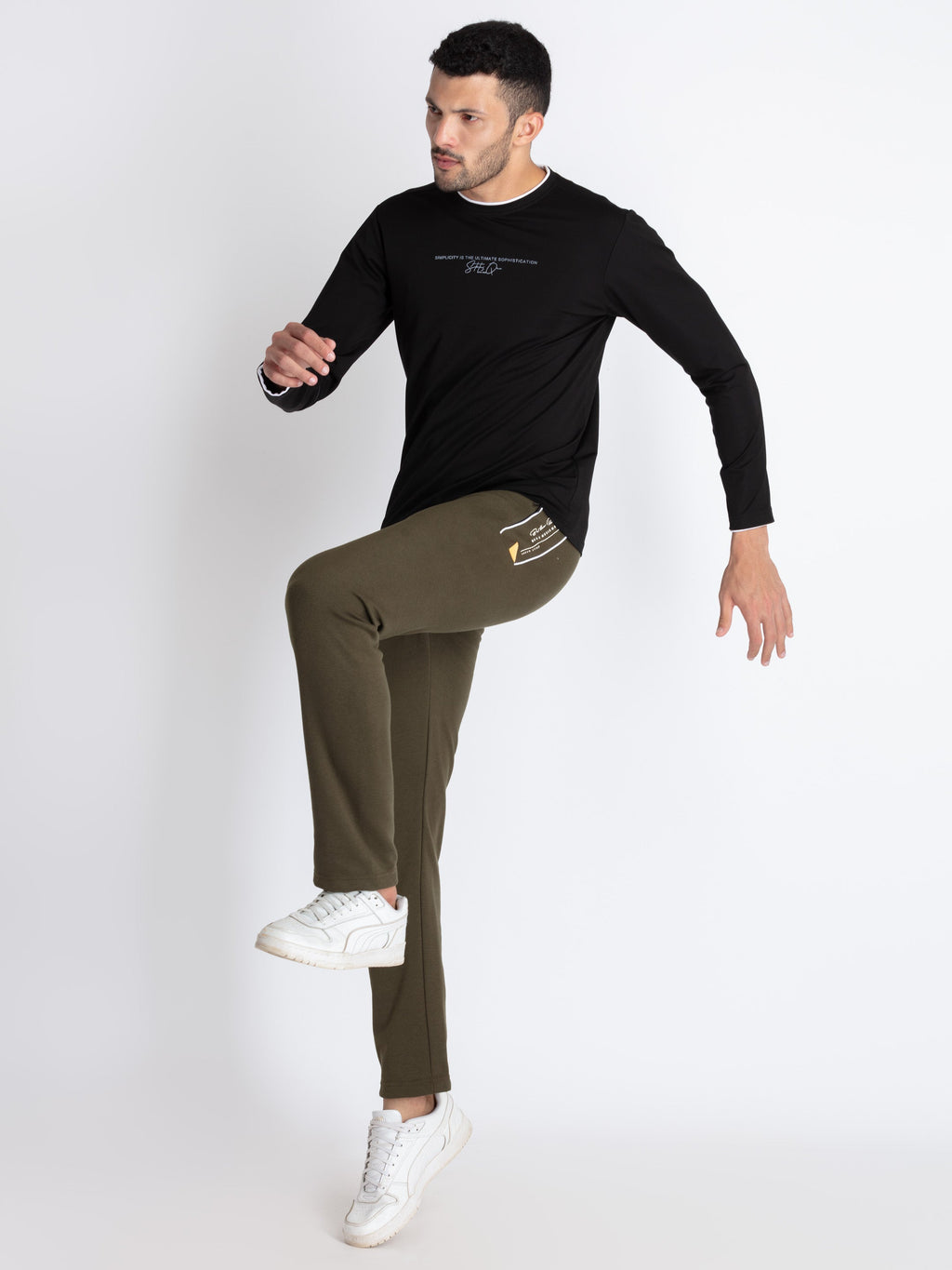 Mens Solid Regular Fit Track Pants