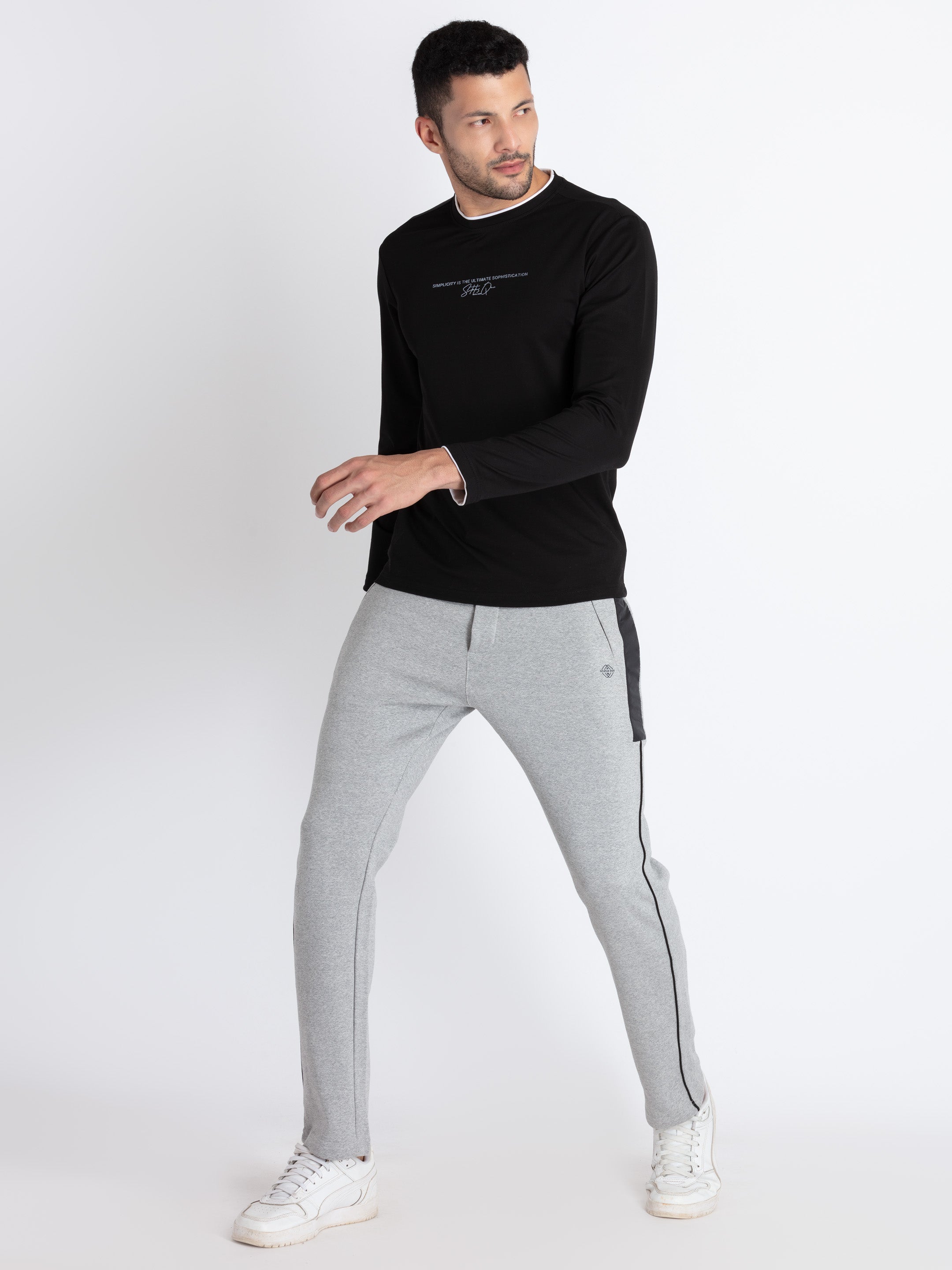 Mens Solid Regular Fit Track Pants