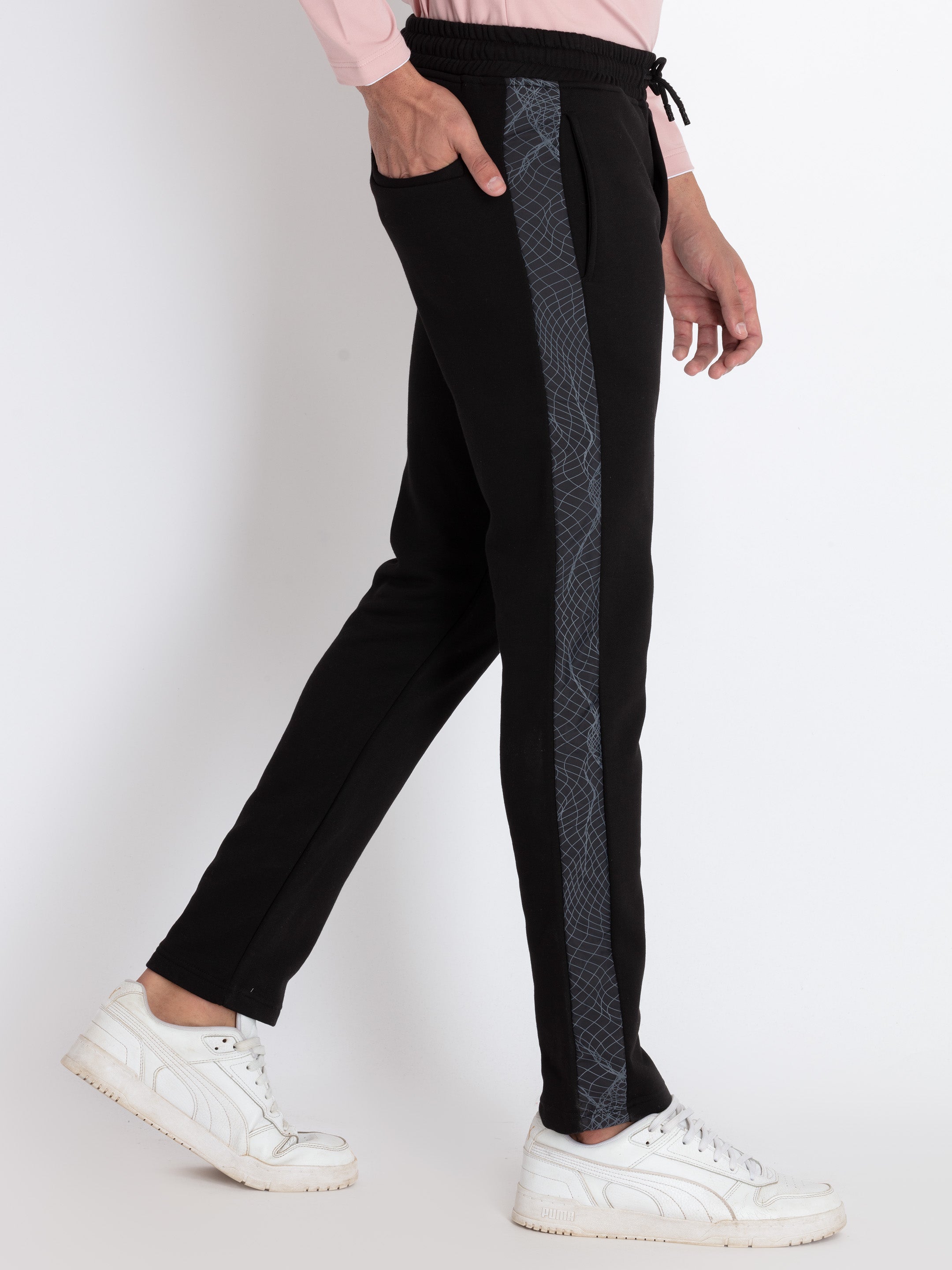 Mens Solid Regular Fit Track Pants