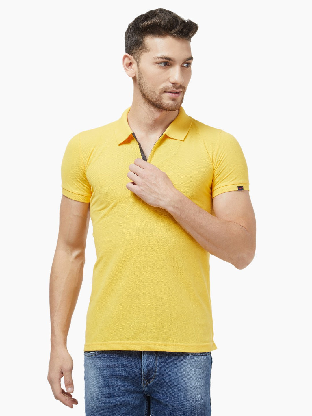 Gold polo t shirt