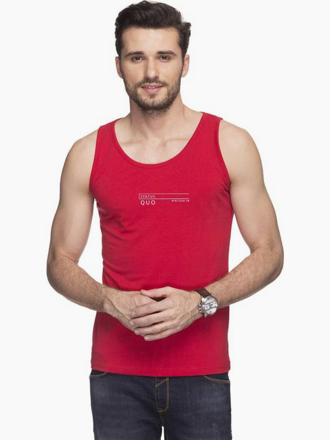 Red Sleeveless T-Shirt
