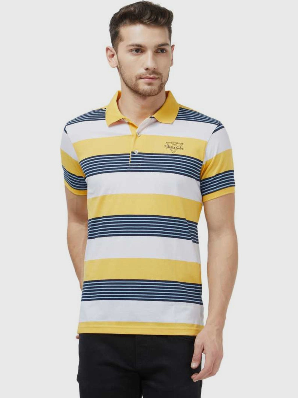 Yellow Striped Polo Tshirt